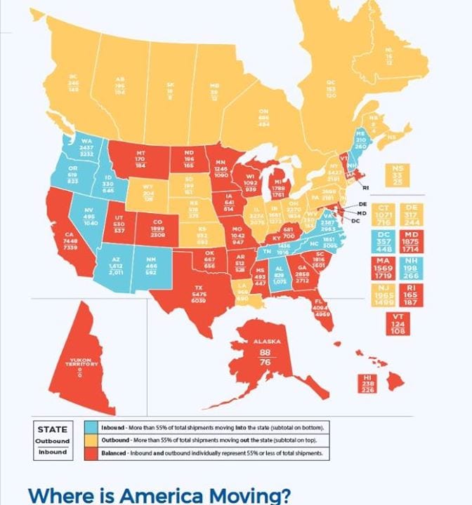 Atlas Van Lanes (eine der größten Transportgruppen in den USA) informiert uns jedes Jahr über על