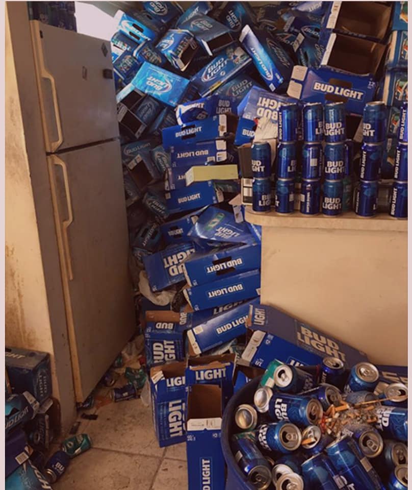 A tenant who has lived in this apartment for over a year has accumulated thousands of cans of beer. When they did him, that's what ...