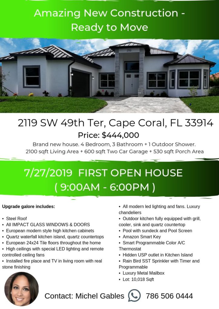 The first open house! 7 / 27 / 2019 (9: 00 - 18: 00) Amazing New Construction - Ready ...