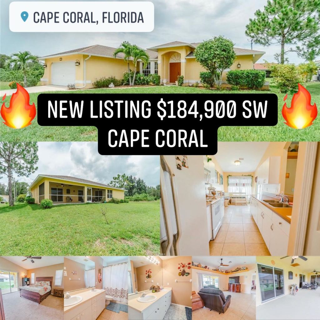 New Listing Coral Cape SW Cape Coral $ 184,900 3 Beds 2 Baths 1559 Sqm ...