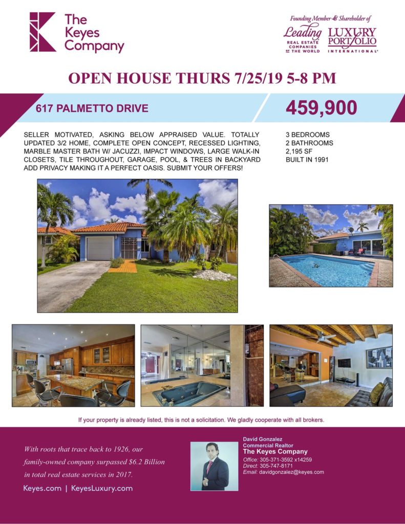 בית פתוח ביום חמישי הקרוב 7/25/19 17: 00-8: 00 אחר הצהריים
 בואו לבקר בביתכם החדש!
 # מיאמי ...