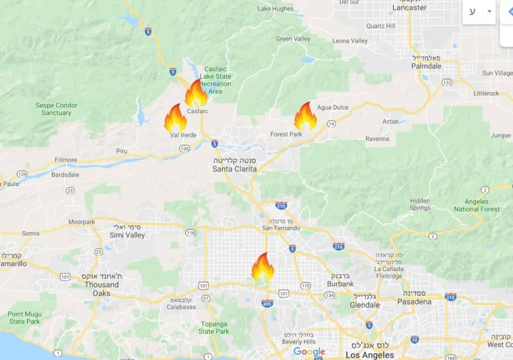 Kanske dags att investera där?! Branden nådde Los Angeles: 4 bränder bröt ut i norra delen av distriktet,...