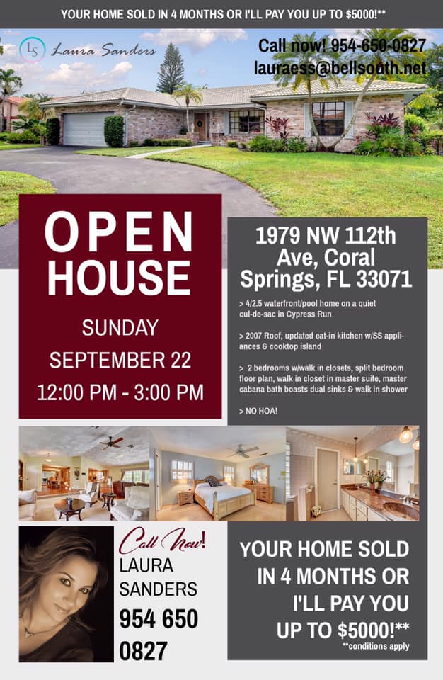 Open house! - 1979 Ave 112th Ave, Coral Springs, FL 33071 This charming waterfront ...