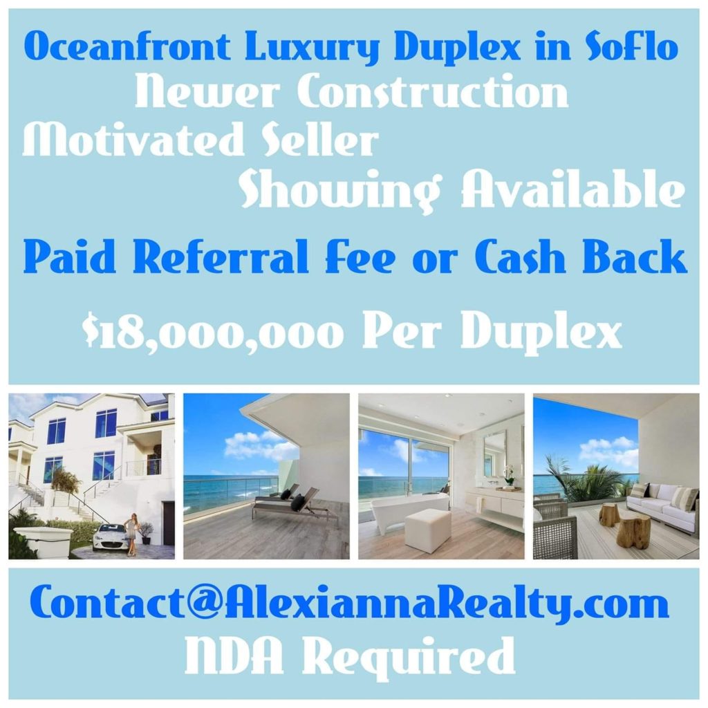 Prestigious properties for sale in South Florida Referrals to the buyer for a fee for authors and authors ...