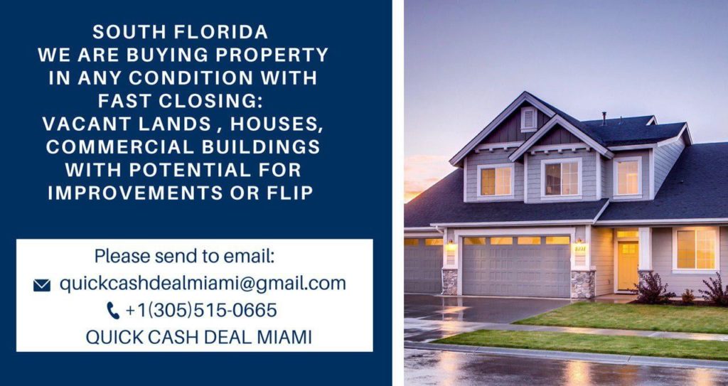 דרום פלורידה אנו קונים נכסים בכל מצב עם סגירה מהירה: vacan ...