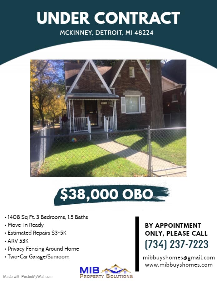 McKinney St, Detroit, MI 48224
 3 מיטות, 1.5 אמבטיות, 1408 מ"ר
 תיקונים מינימליים לא ...