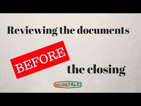 What is important to check in closing documents? "So as I detailed in the previous post about the closing process is responsible ...