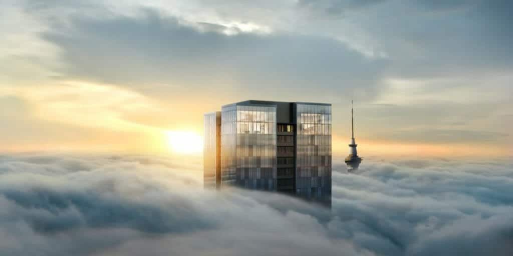 New Zealand's most expensive home ever, a 2-floor penthouse that rises above the clouds and comes with a butler's kitchen, just hit the market. Here's a look inside.