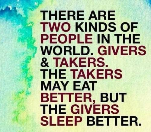 **כמה מחשבות לסוף השבוע** ?**ARE YOU A GIVER OR A TAKER** יצא לי לחשוב…