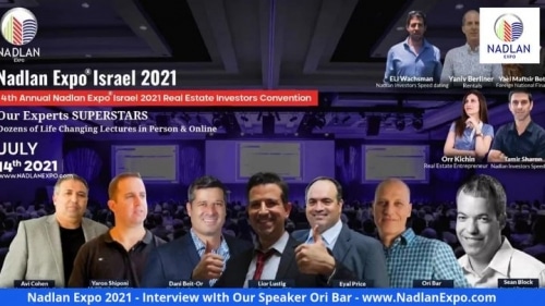 Nadlan Expo Israel 2021 以希伯來語採訪，演講者 Ori Bar 宣布我們的演講者……