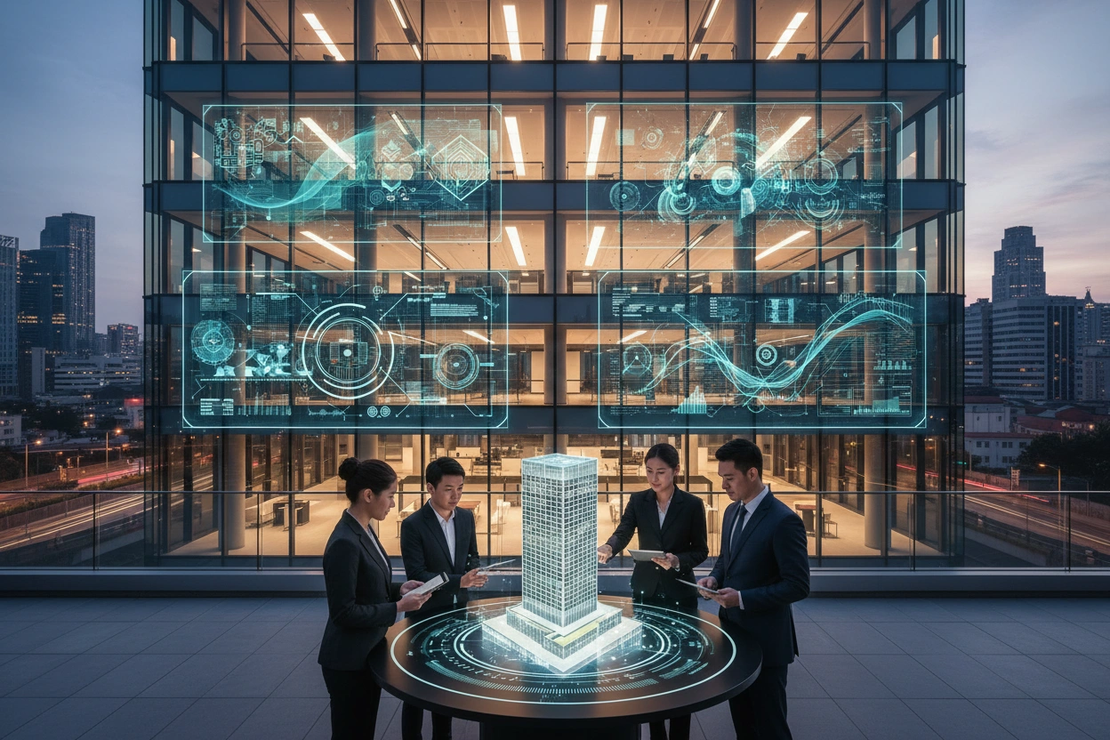 Professional image illustrating Technology Integration in Commercial Real Estate