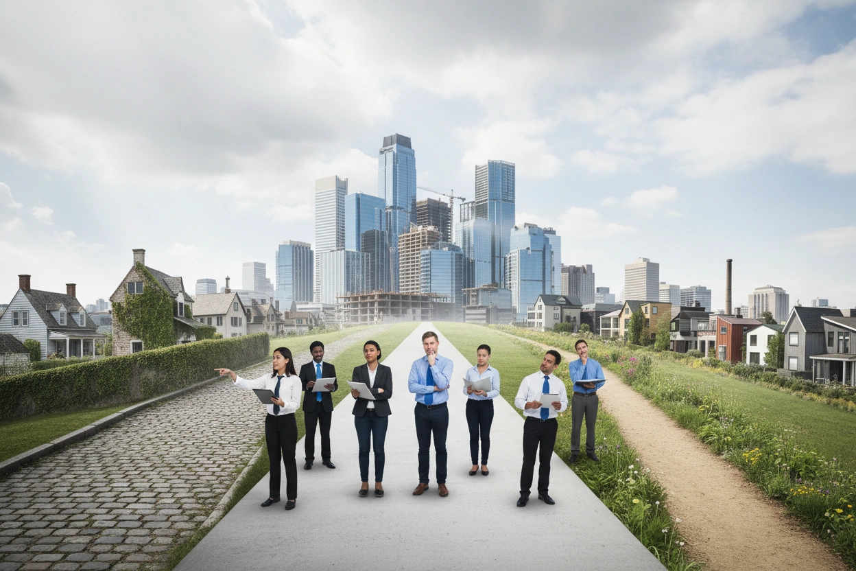 Профессиональное изображение, иллюстрирующее распространенные заблуждения в сфере инвестиций в недвижимость.